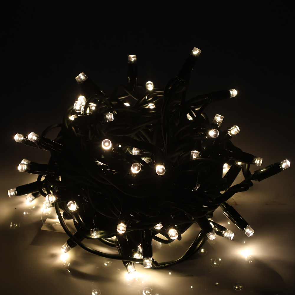 CORDAO 100 LED MACHO E FEMEA ROSCA USO EXTERNO BLINDADO FIO VERDE BIVOLT C/STROB