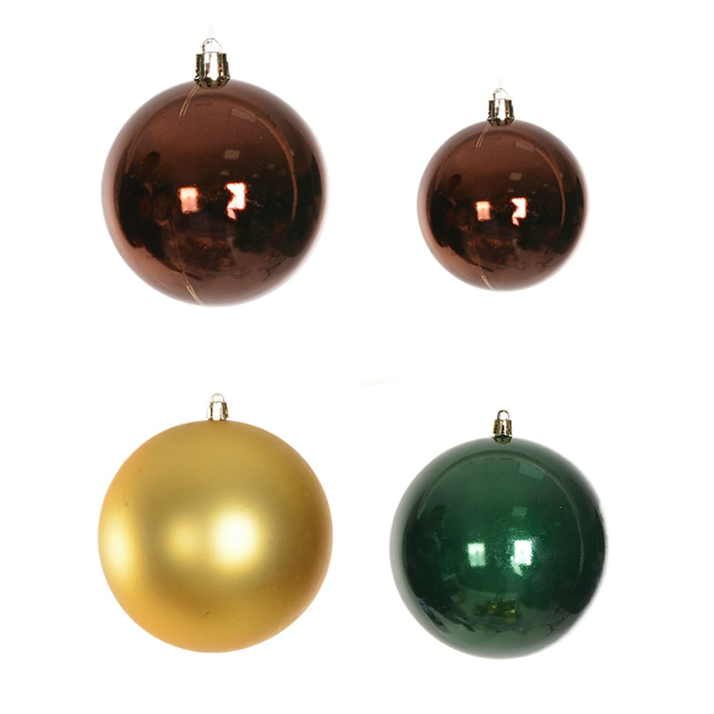 BOLAS DECORADAS MISTAS 5/6/8/10 CM NATAL C/29 (VERDE DOURADO)
