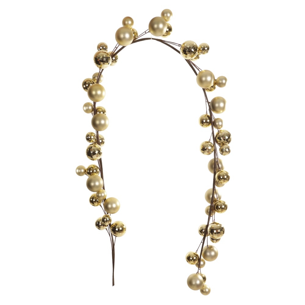 BOLAS DECORADAS CORDAO DE BOLAS (DOURADO) 1,8m