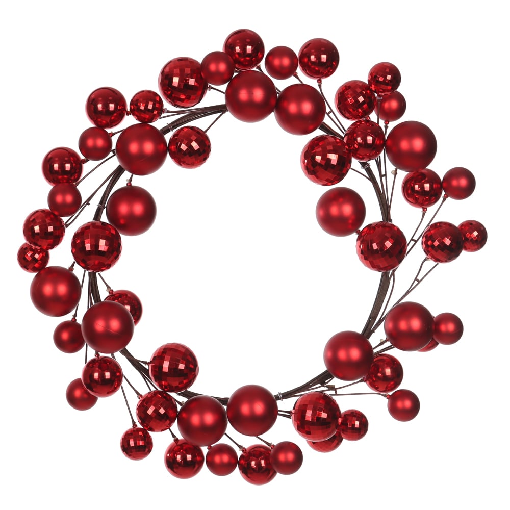 BOLAS DECORADAS CORDAO DE BOLAS (VERMELHO) 1,8m