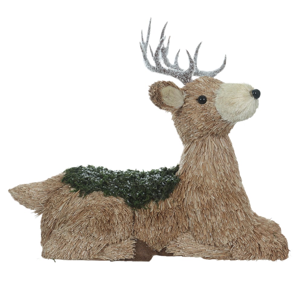 RENA NATAL DEITADA PALHA (BEGE VERDE) 27X33cm