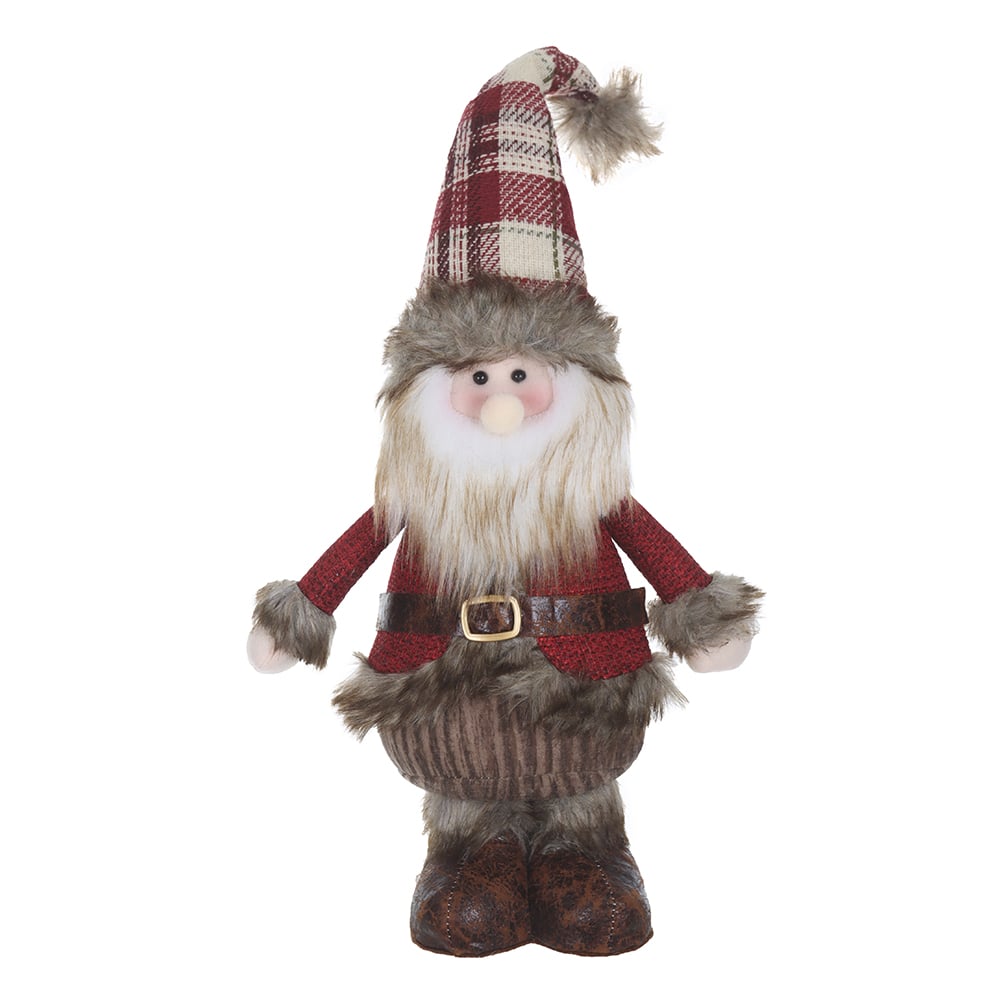 BONECO NATAL PAPAI NOEL EM PE (MARROM VERMELHO) 50cm