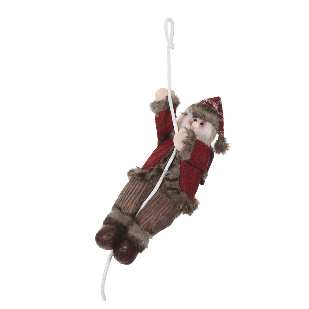 BONECO NATAL PAPAI NOEL PENDURAR (MARROM VERMELHO) 47cm