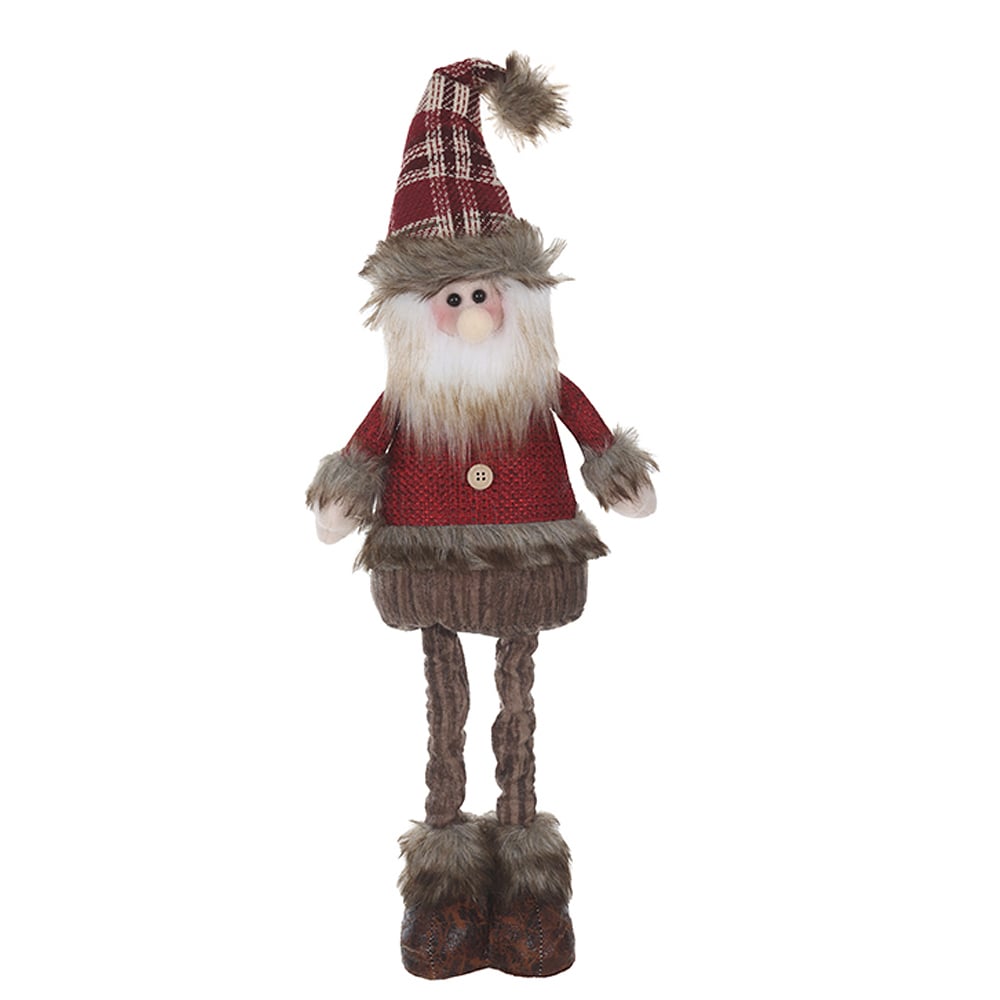 BONECO NATAL PAPAI NOEL EM PE C/EXTENSOR (MARROM VERMELHO) 60cm