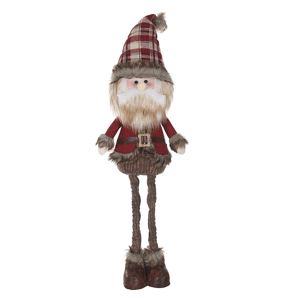 BONECO NATAL PAPAI NOEL EM PE C/EXTENSOR (MARROM VERMELHO) 90cm
