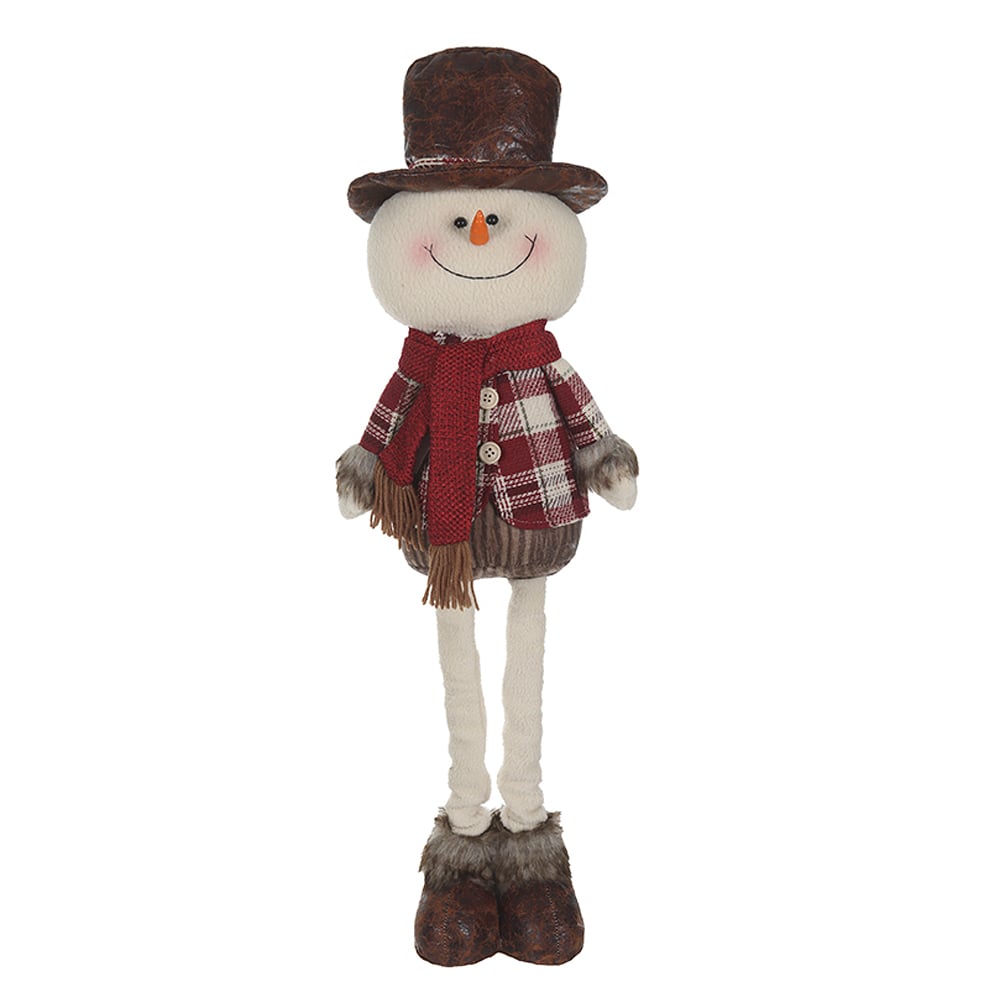 BONECO DE NEVE NATAL EM PE C/EXTENSOR (MARROM VERMELHO) 70cm