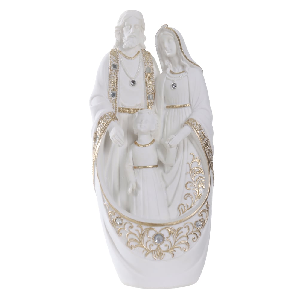 RESINA NATAL SAGRADA FAMILIA (BRANCO CHAMPANHE) 25,5X11,5cm