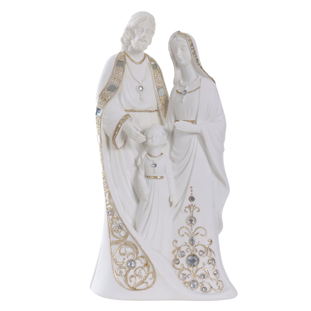 RESINA NATAL SAGRADA FAMILIA (BRANCO CHAMPANHE) 26,5X14cm