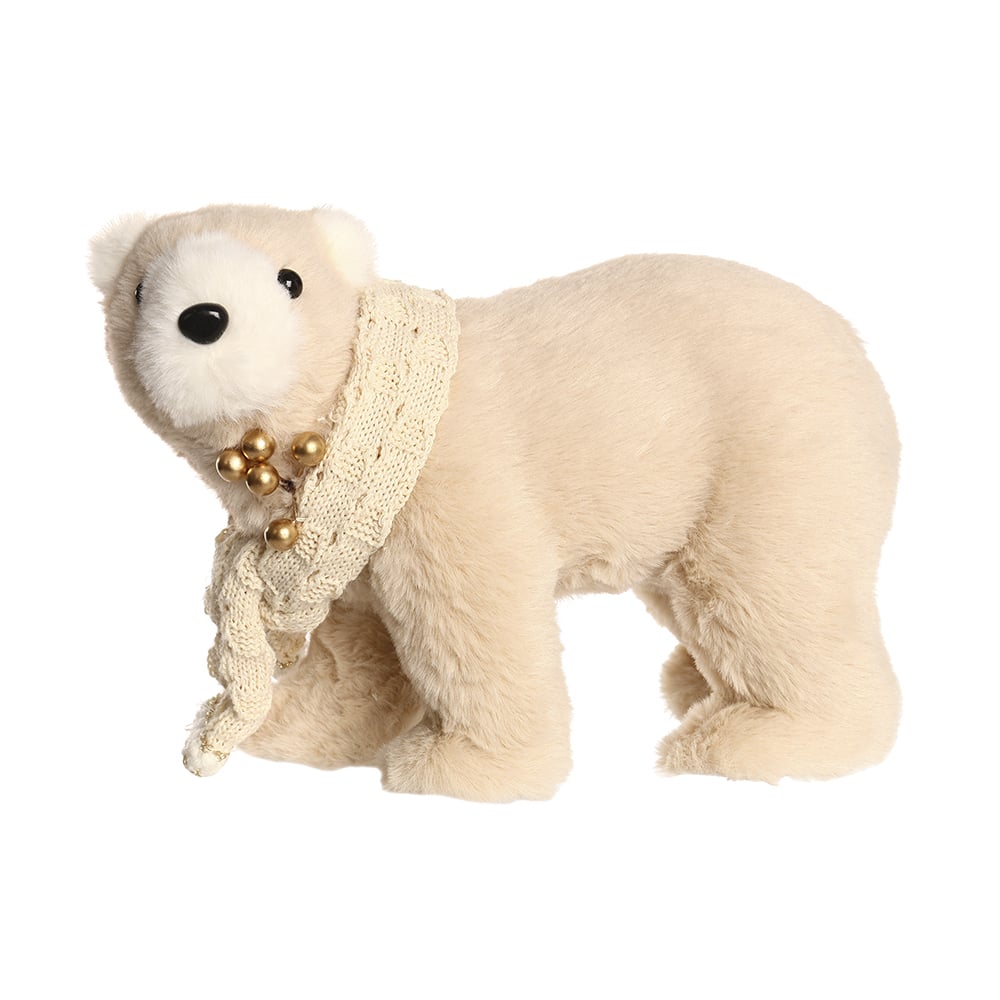 URSO NATAL MACHO EM PE (CHAMPANHE DOURADO) 19X28cm