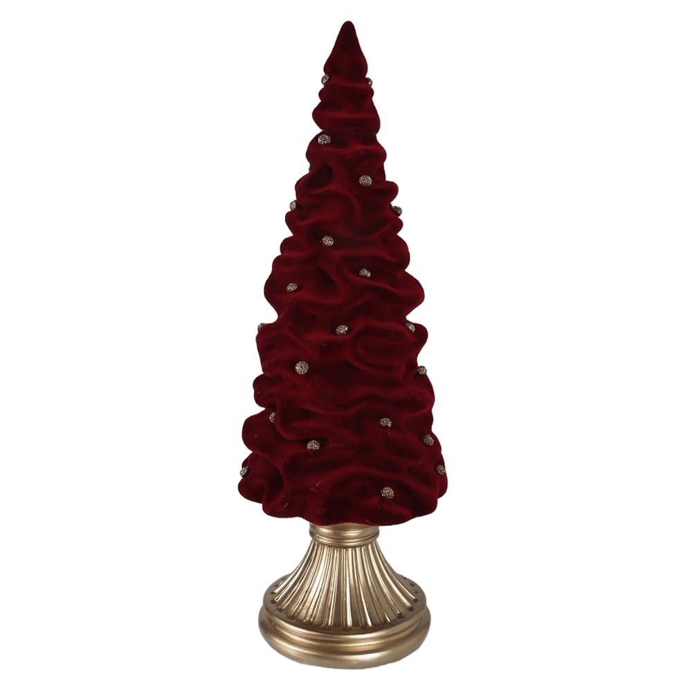 RESINA NATAL ARVORE DECORATIVA (VERMELHO DOURADO) 37X12,5cm