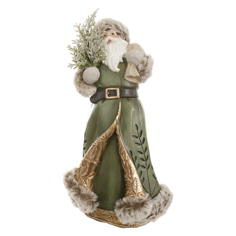 RESINA NATAL PAPAI NOEL RUSTICO (VERDE BEGE) 30X13,2cm