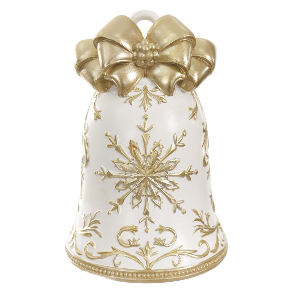 RESINA NATAL SINO DECORATIVO (DOURADO BRANCO) 15X10,5cm