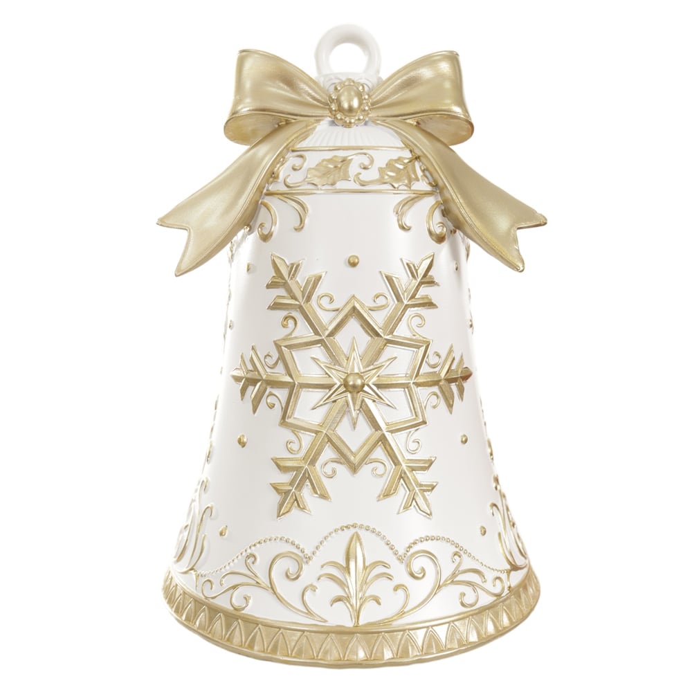 RESINA NATAL SINO DECORATIVO (DOURADO BRANCO) 25,5X17,5cm