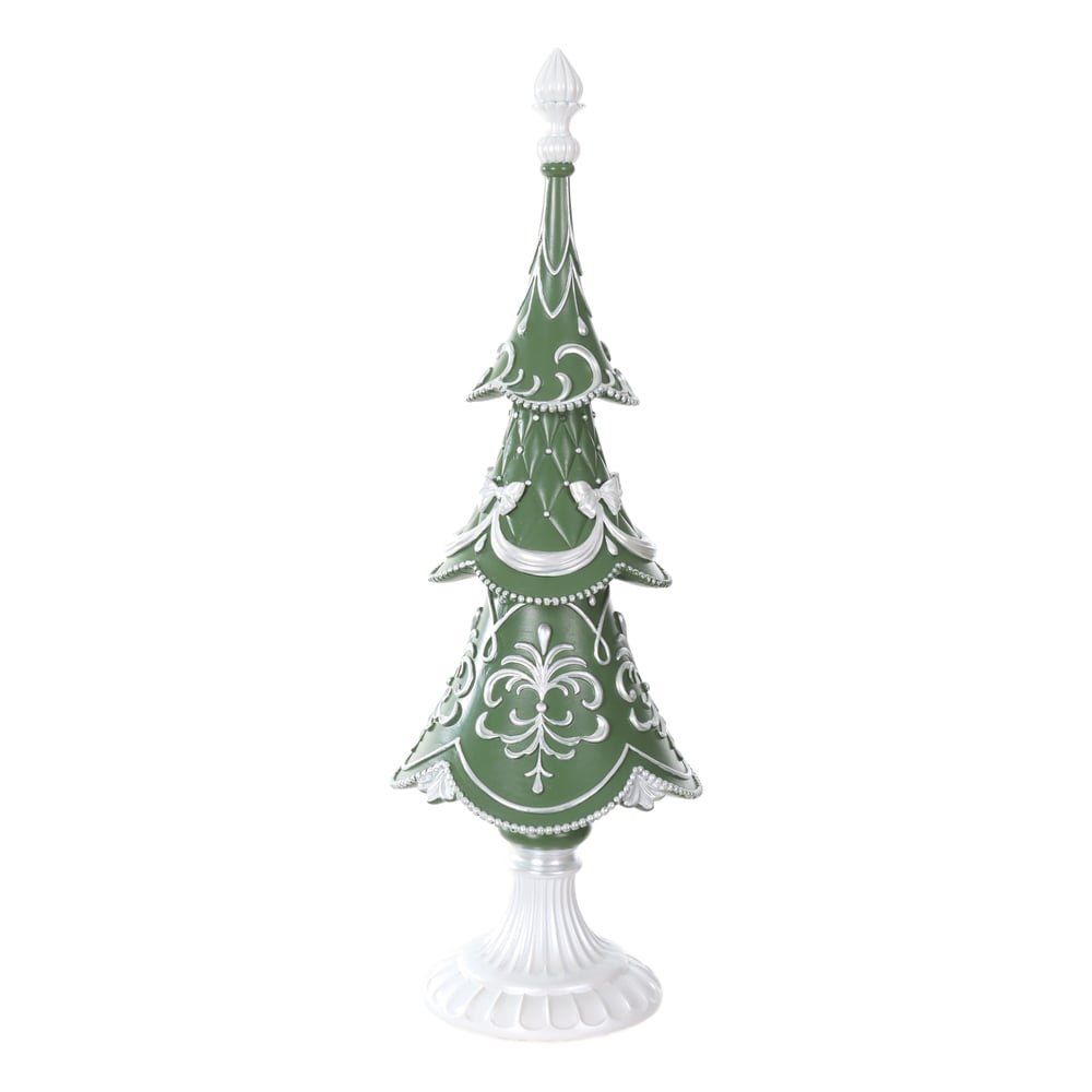 RESINA NATAL ARVORE DECORATIVA (VERDE PEROLA) 45,5X15cm