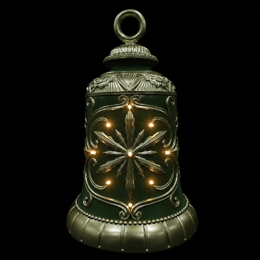 RESINA NATAL SINO DECORATIVO (VERDE DOURADO) 43,5X27,5cm
