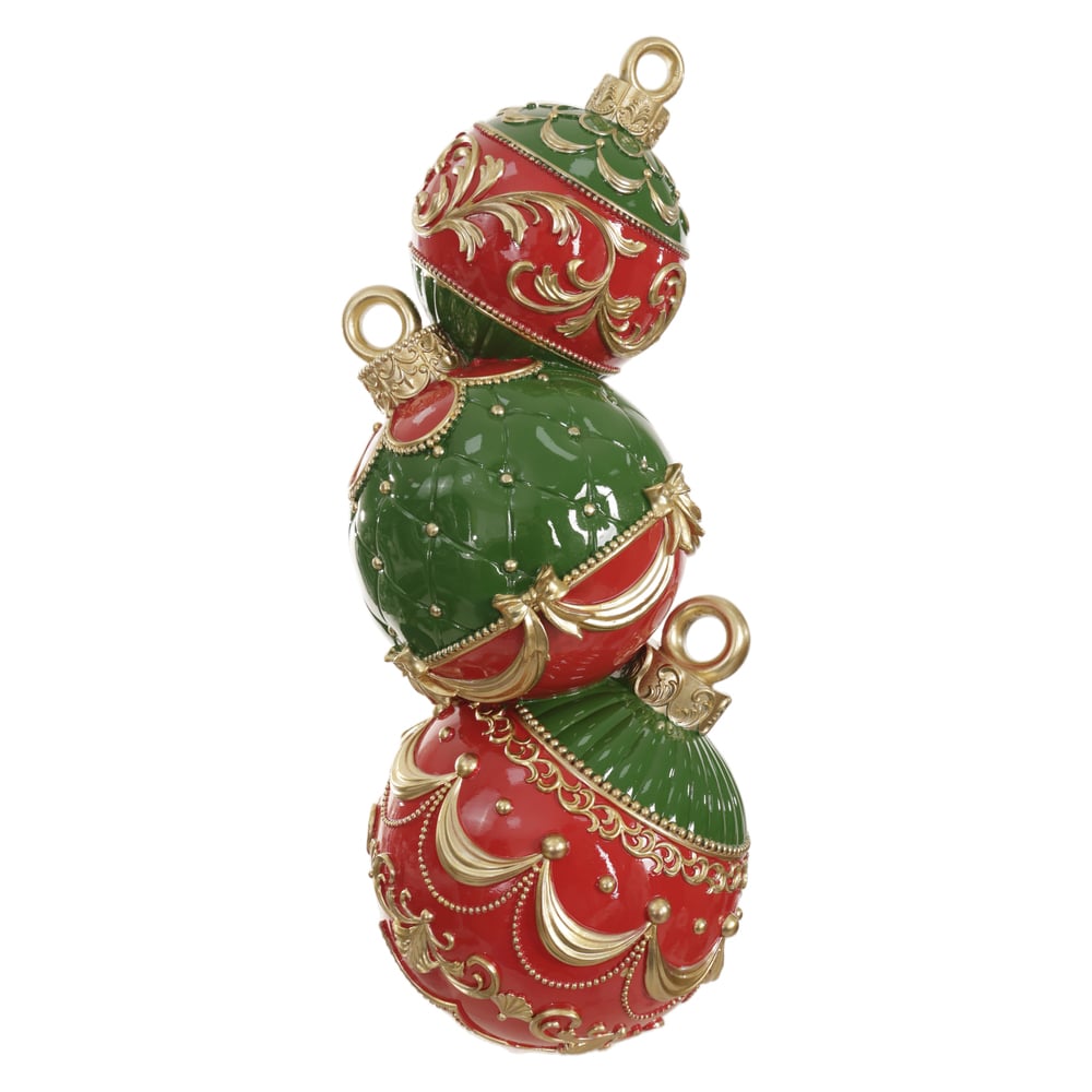 RESINA NATAL BOLAS DECORATIVAS (VERMELHO VERDE) 61X25,5cm