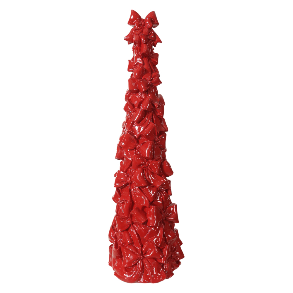 RESINA NATAL ARVORE DECORATIVA LACOS (VERMELHO) 48,5X15,5cm