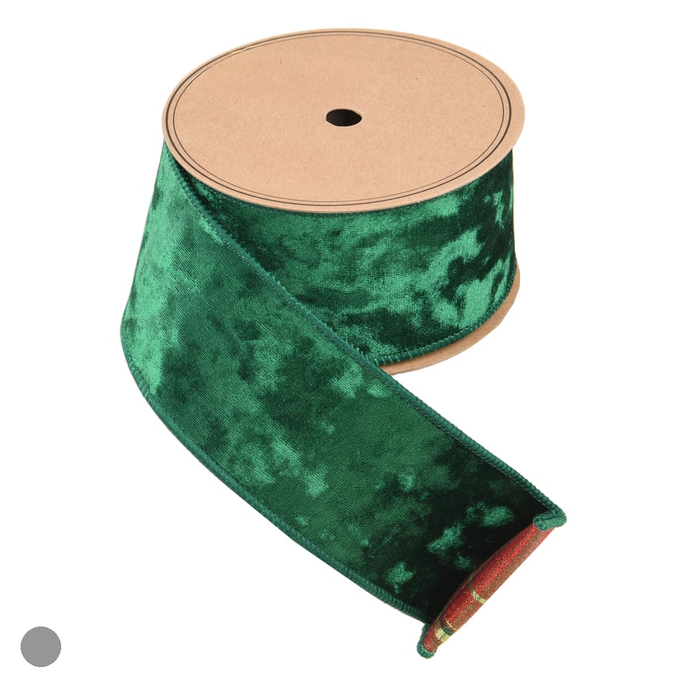 FITA ARAMADA VELUDO DUPLA FACE (VERDE VERMELHO) 6,3cmX9,14m