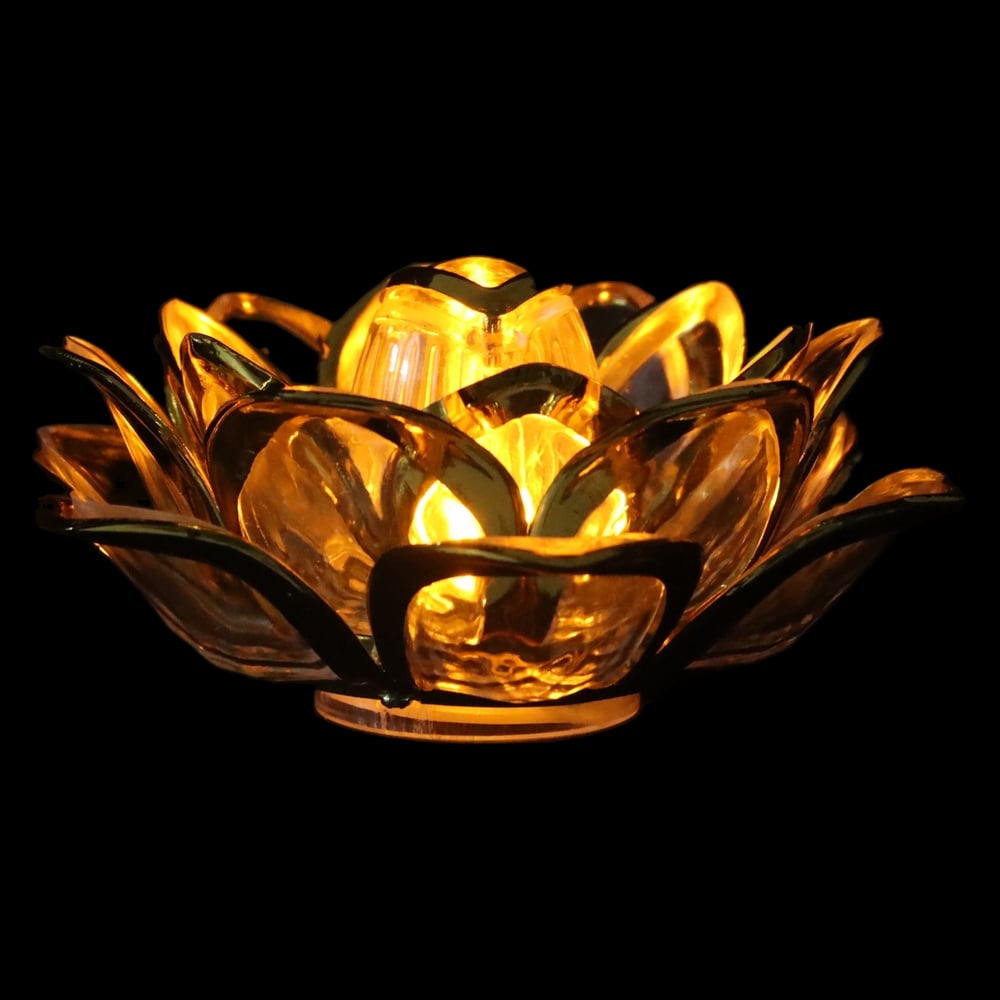 VELA LED FLOR. A BATERIA (DOURADO) 5,2cm 11,6D