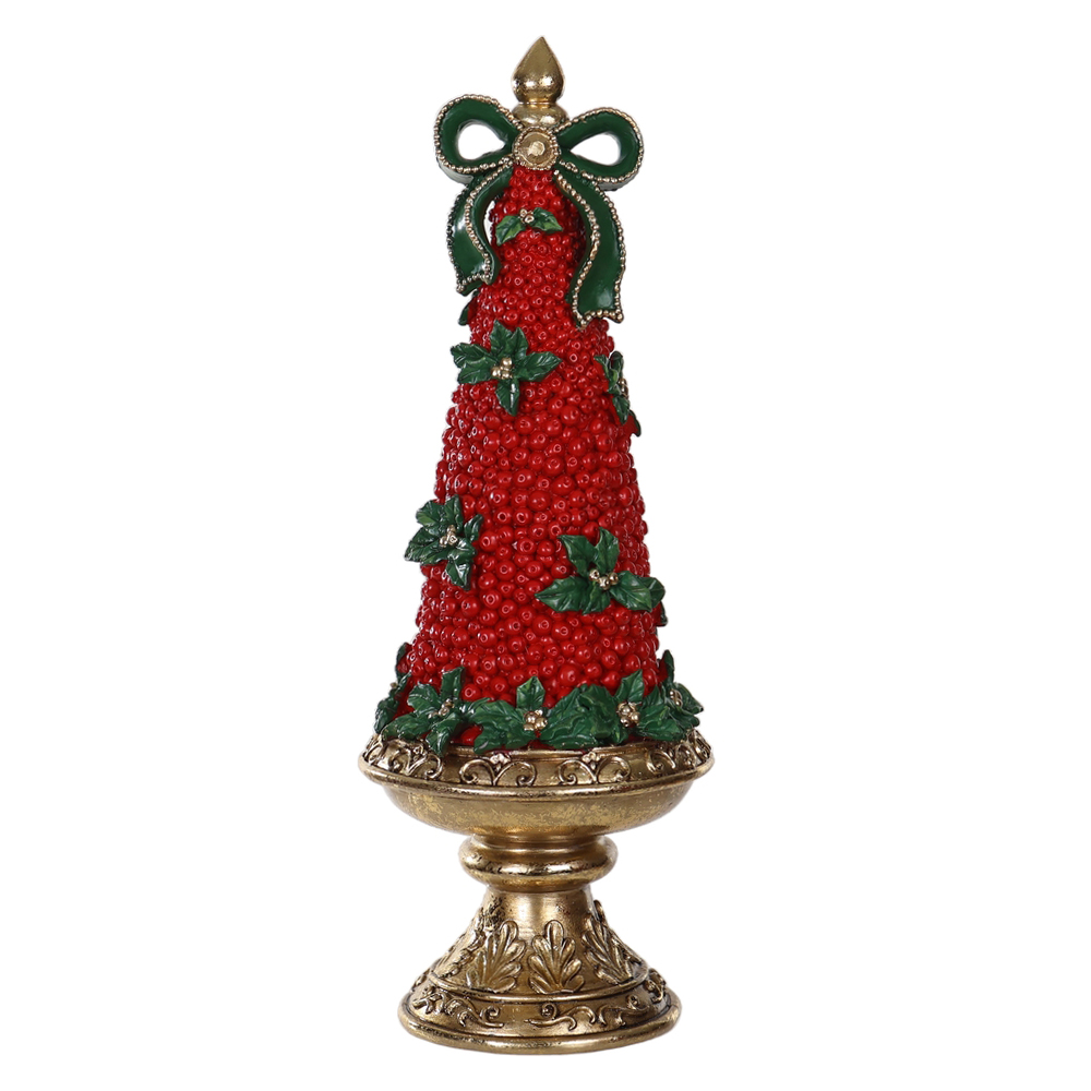 RESINA NATAL ARVORE DECORATIVA (VERMELHO VERDE) 34X12,5cm
