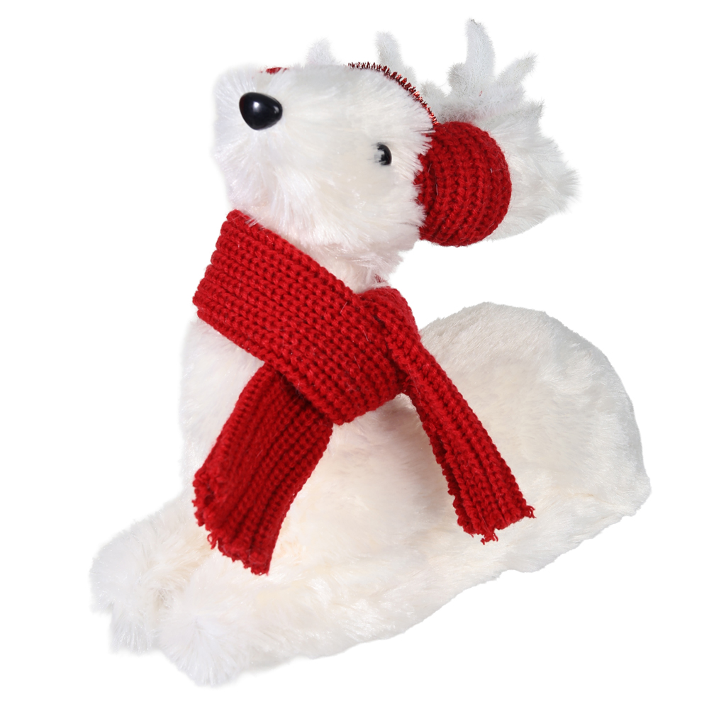 RENA NATAL DEITADA (VERMELHO BRANCO) 25X26cm