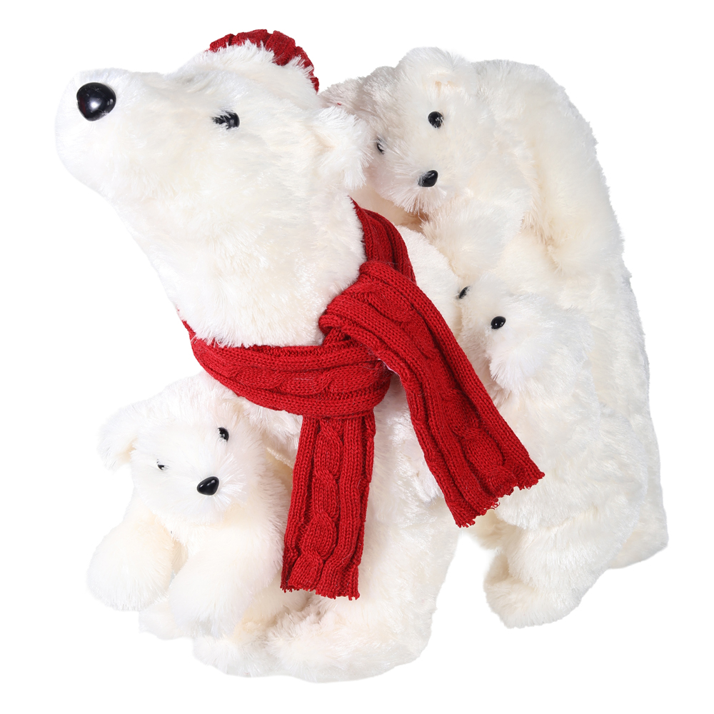 BICHO NATAL URSO C/FILHOTES (VERMELHO BRANCO) 40X51cm