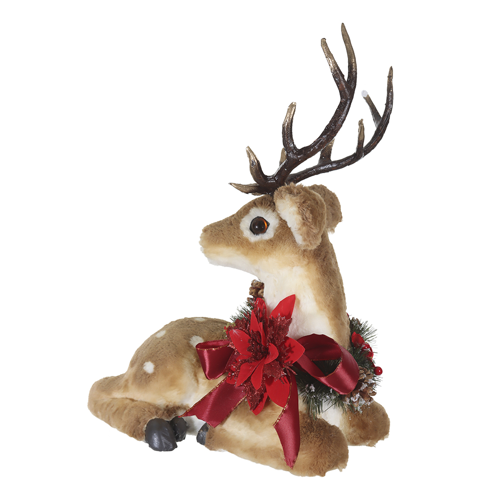 RENA NATAL DEITADA (VERMELHO BEGE) 45X38cm