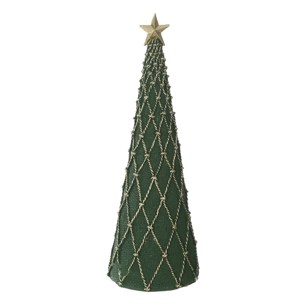 RESINA NATAL ARVORE DECORATIVA (VERDE DOURADO) 30X11cm