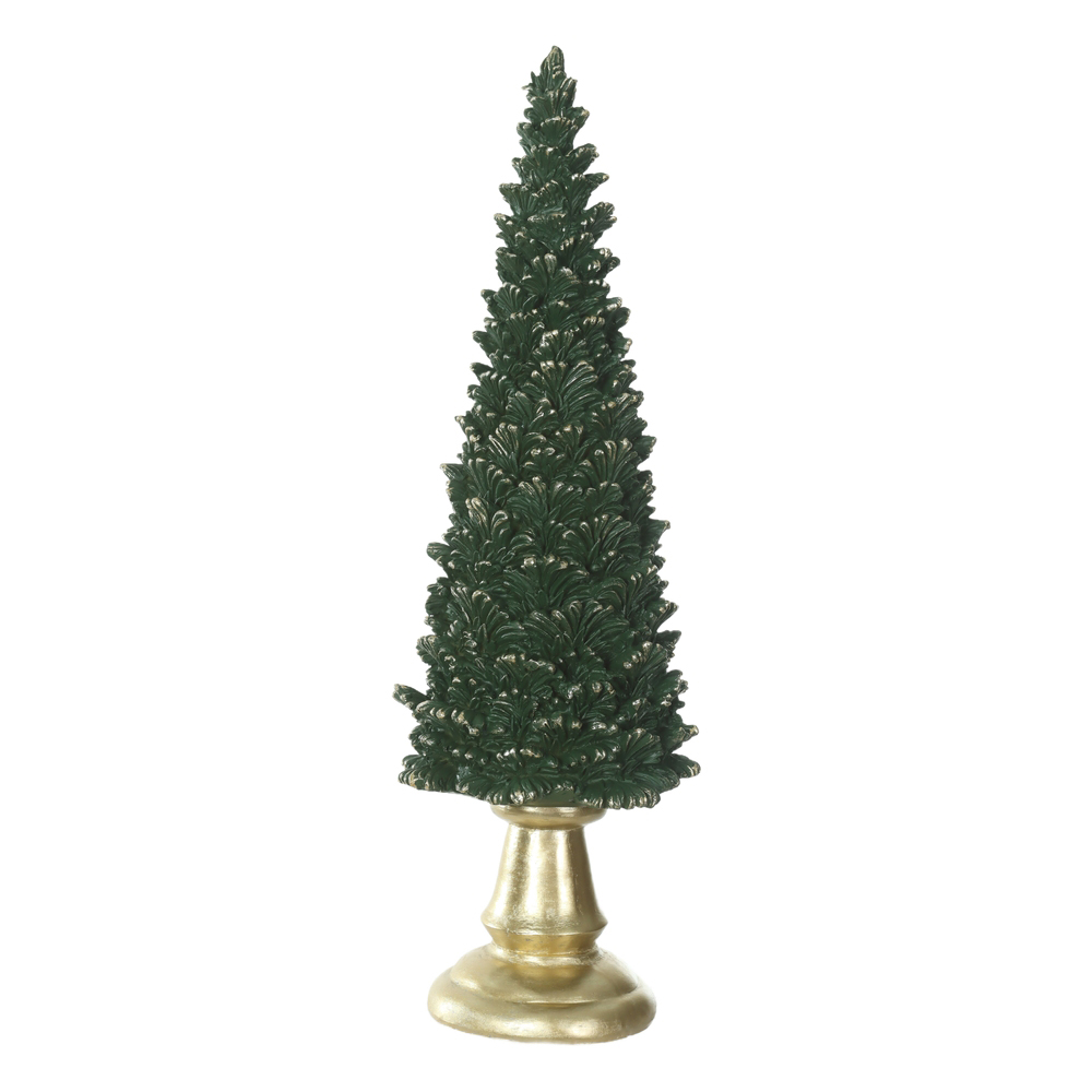 RESINA NATAL ARVORE DECORATIVA (VERDE DOURADO) 41,5X13cm