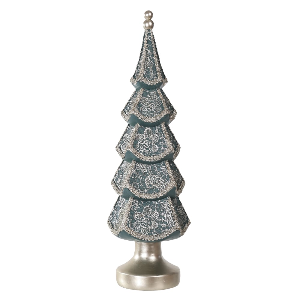RESINA NATAL ARVORE DECORATIVA (VERDE) 38X12X29cm