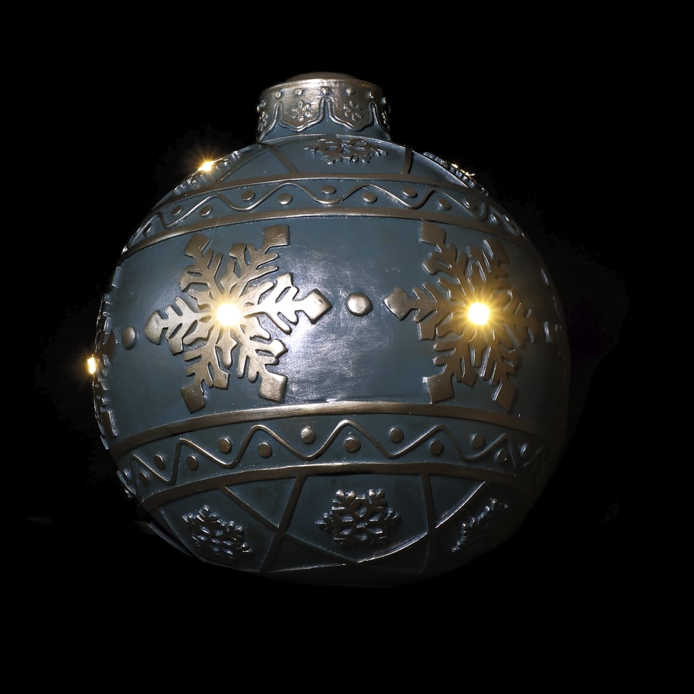 RESINA NATAL BOLA DECORATIVA C/LED (VERDE) 21,5X20cm