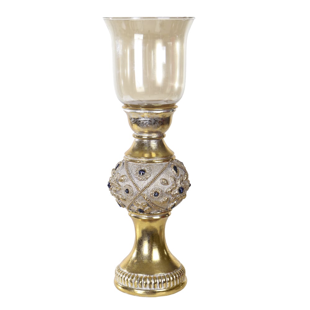 RESINA NATAL CASTICAL C/PEDRARIA (DOURADO) 38X13cm