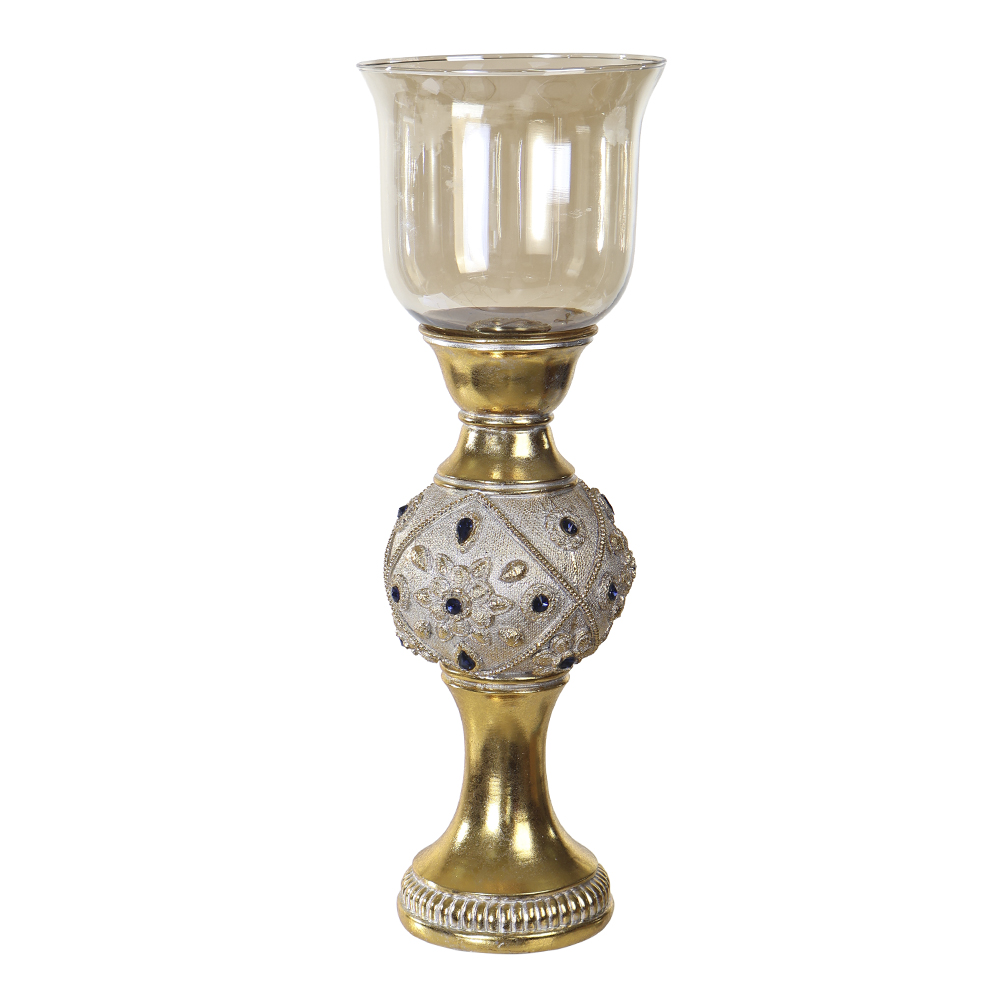 RESINA NATAL CASTICAL C/PEDRARIA (DOURADO) 44,5X15,5cm