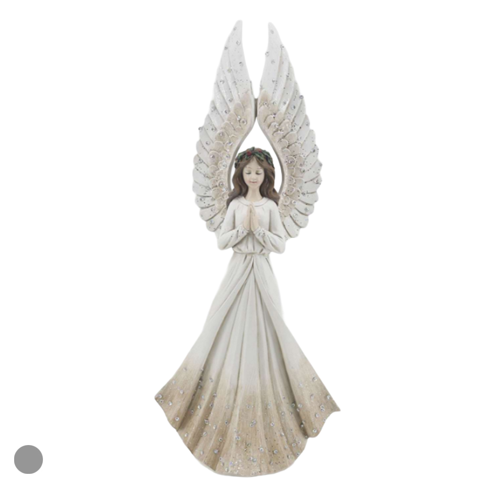 RESINA NATAL ANJO DECORATIVO (BRANCO) 35X15cm