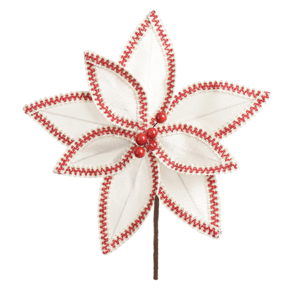 H.BICO DE PAPAGAIO AVELUDADO NATAL (OFF WHITE VERMELHO) 21cm 26d 8P