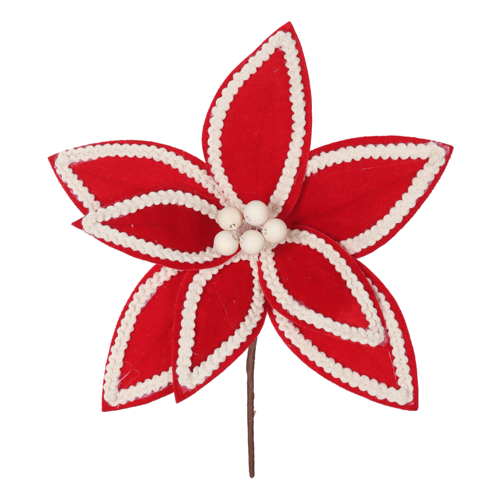 H.BICO DE PAPAGAIO AVELUDADO NATAL (VERMELHO OFF WHITE) 19cm 26d 8P