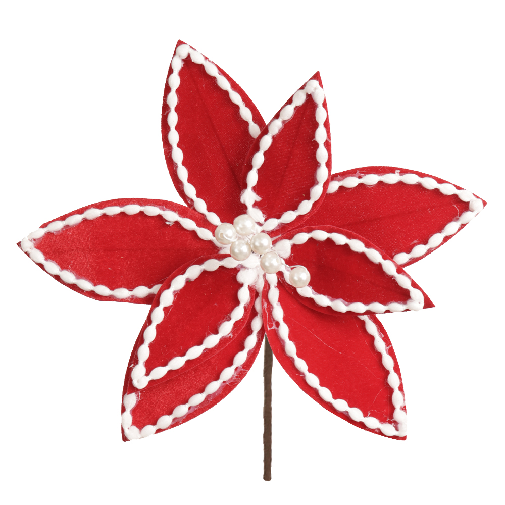 H.BICO DE PAPAGAIO AVELUDADO NATAL (VERMELHO BRANCO) 19cm 26d 8P