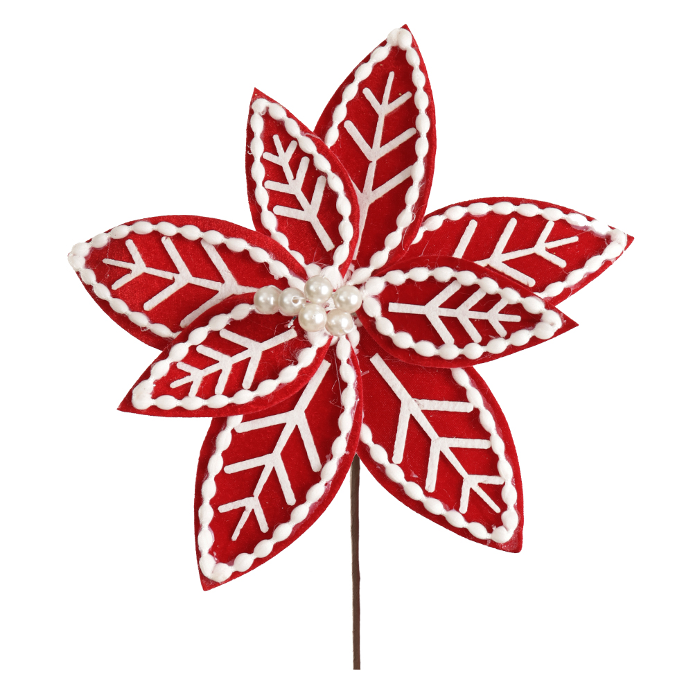 H.BICO DE PAPAGAIO AVELUDADO NATAL (VERMELHO BRANCO) 19cm 26d 8P