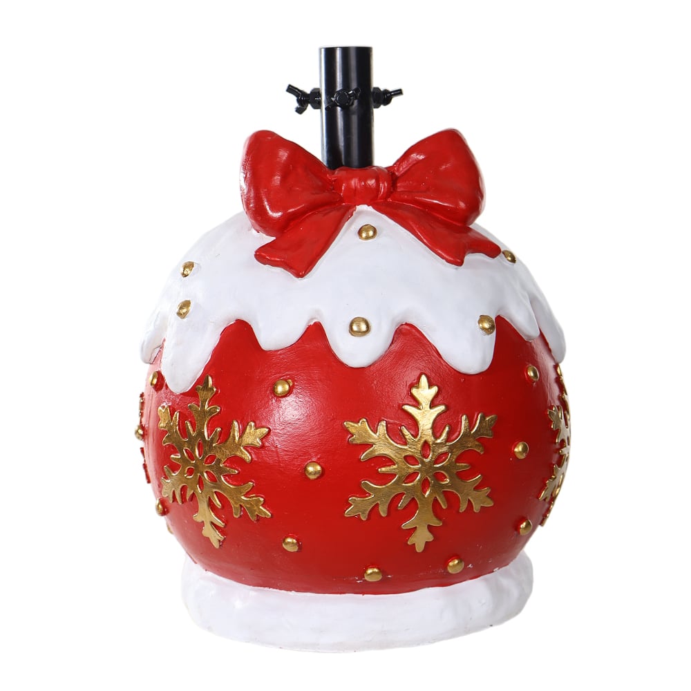 BASE DE ARVORE NATAL BOLA (VERMELHO BRANCO) 39,5X31,5cm