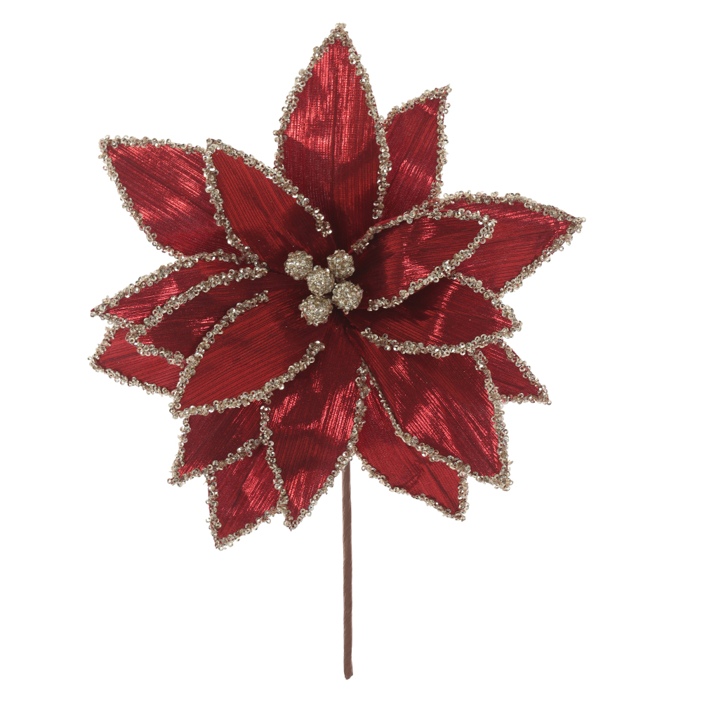 H.BICO DE PAPAGAIO NATAL (VERMELHO GLITTER CHAMPANHE) 25cm 31d 17P