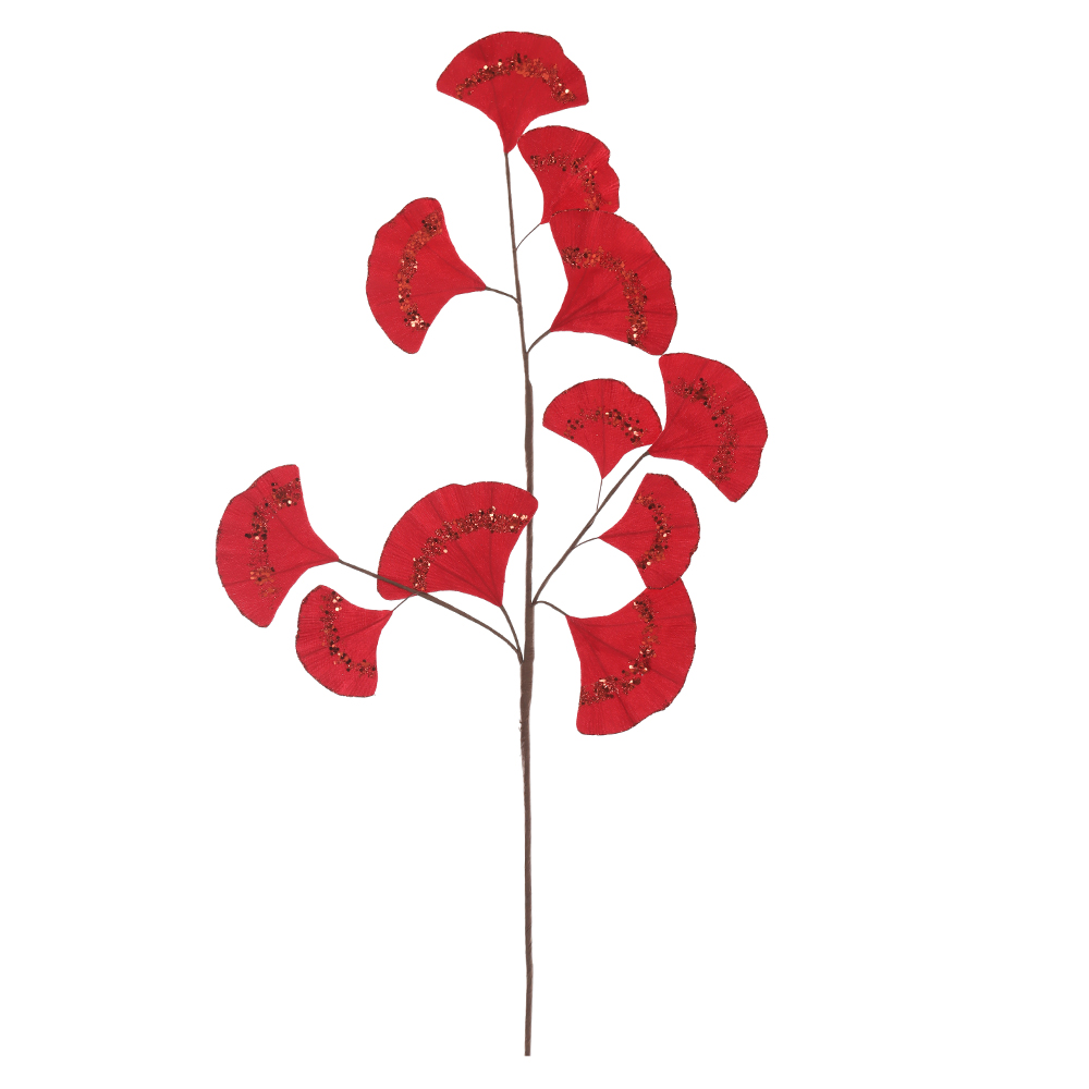 H.FOLHA AVELUDADA NATAL (VERMELHO) 80cm 11P
