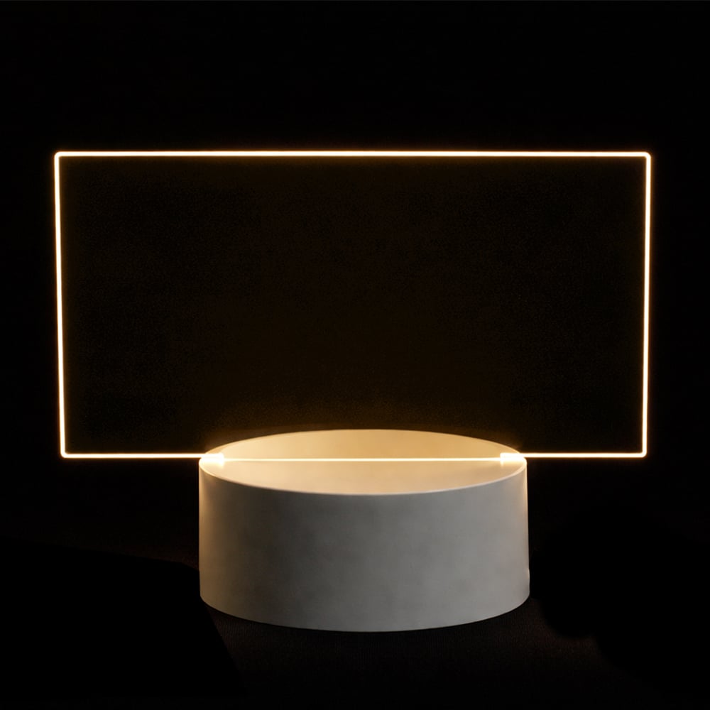 LUMINARIA LED ESCREVER ACRILICO. C/USB (BRANCO QUENTE) 14X17cm