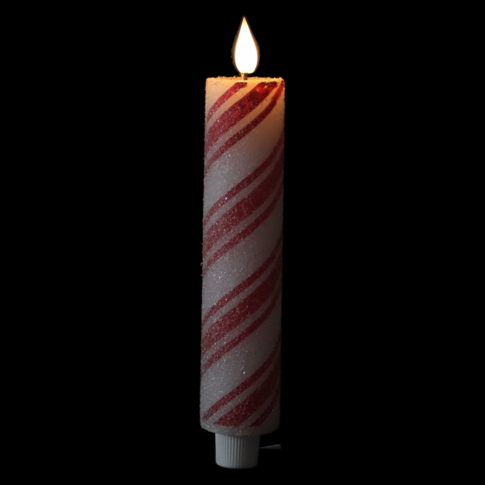 VELA LED CERA. DOCE. A PILHA (VERMELHO BRANCO) 21cm 3,8D