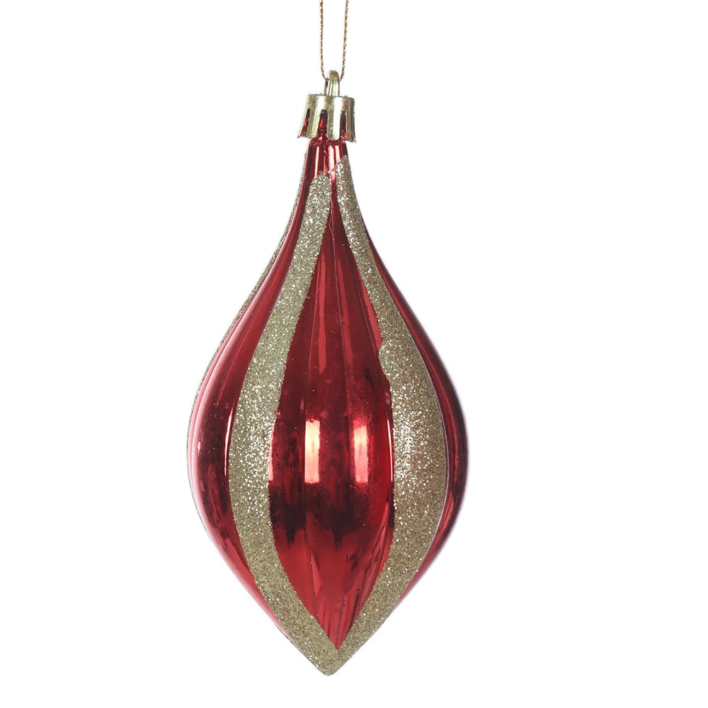 ENFEITE PENDENTE NATAL C/2 (DOURADO VERMELHO) 12X6X10cm