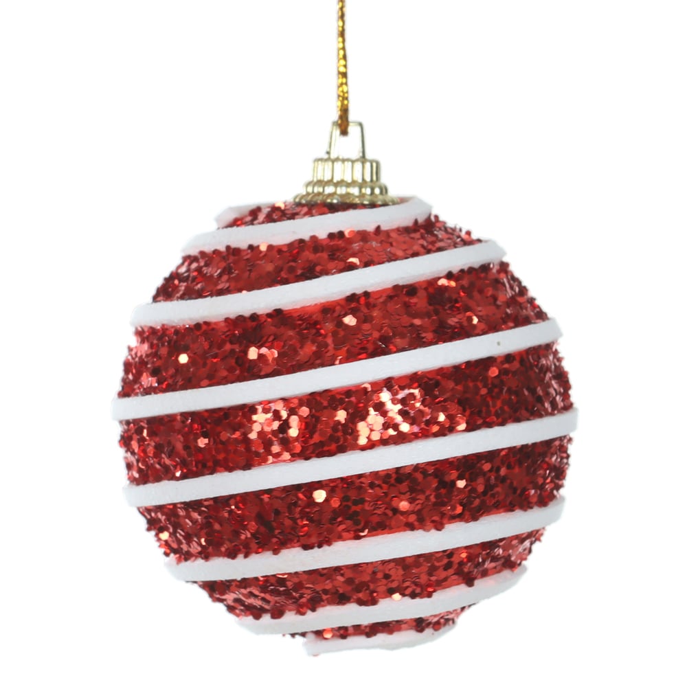 BOLAS DECORADAS C/6 (VERMELHO BRANCO) 6D