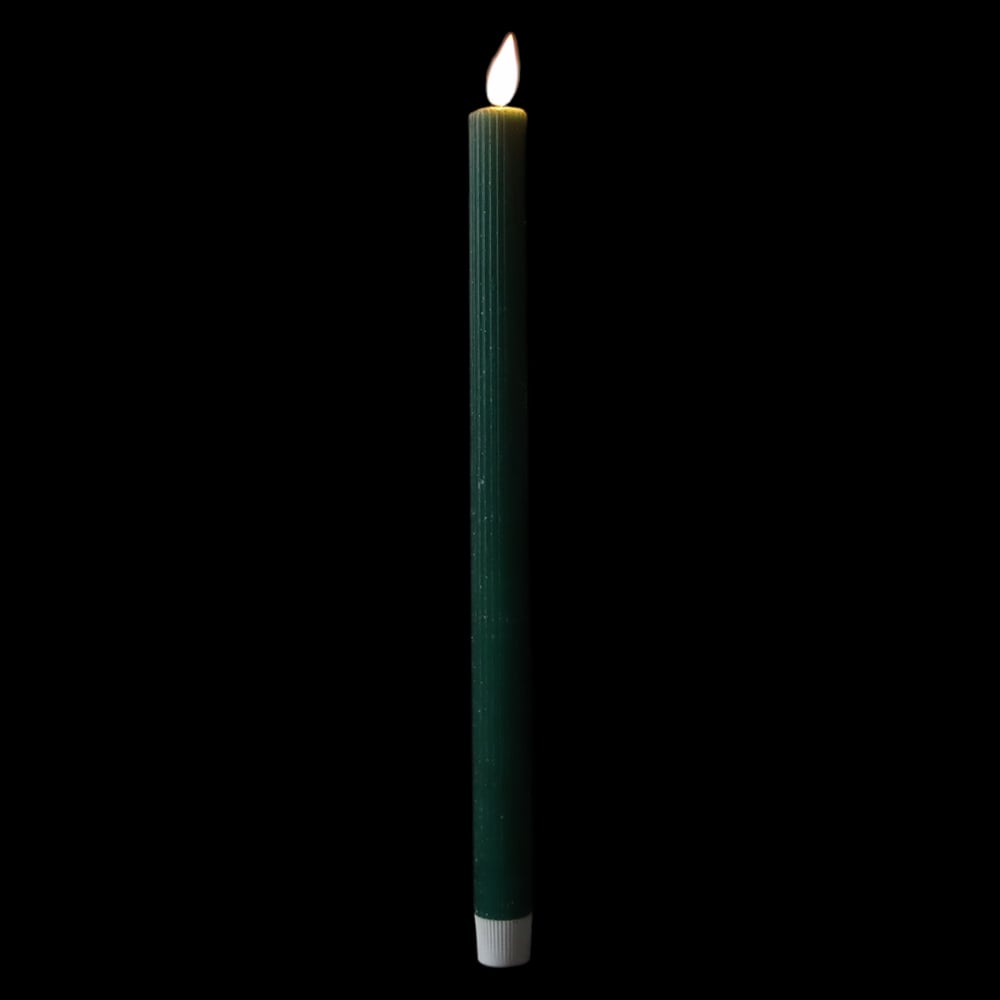 VELA LED CERA. C/BASE. A PILHA (VERDE) 35cm 2,2D