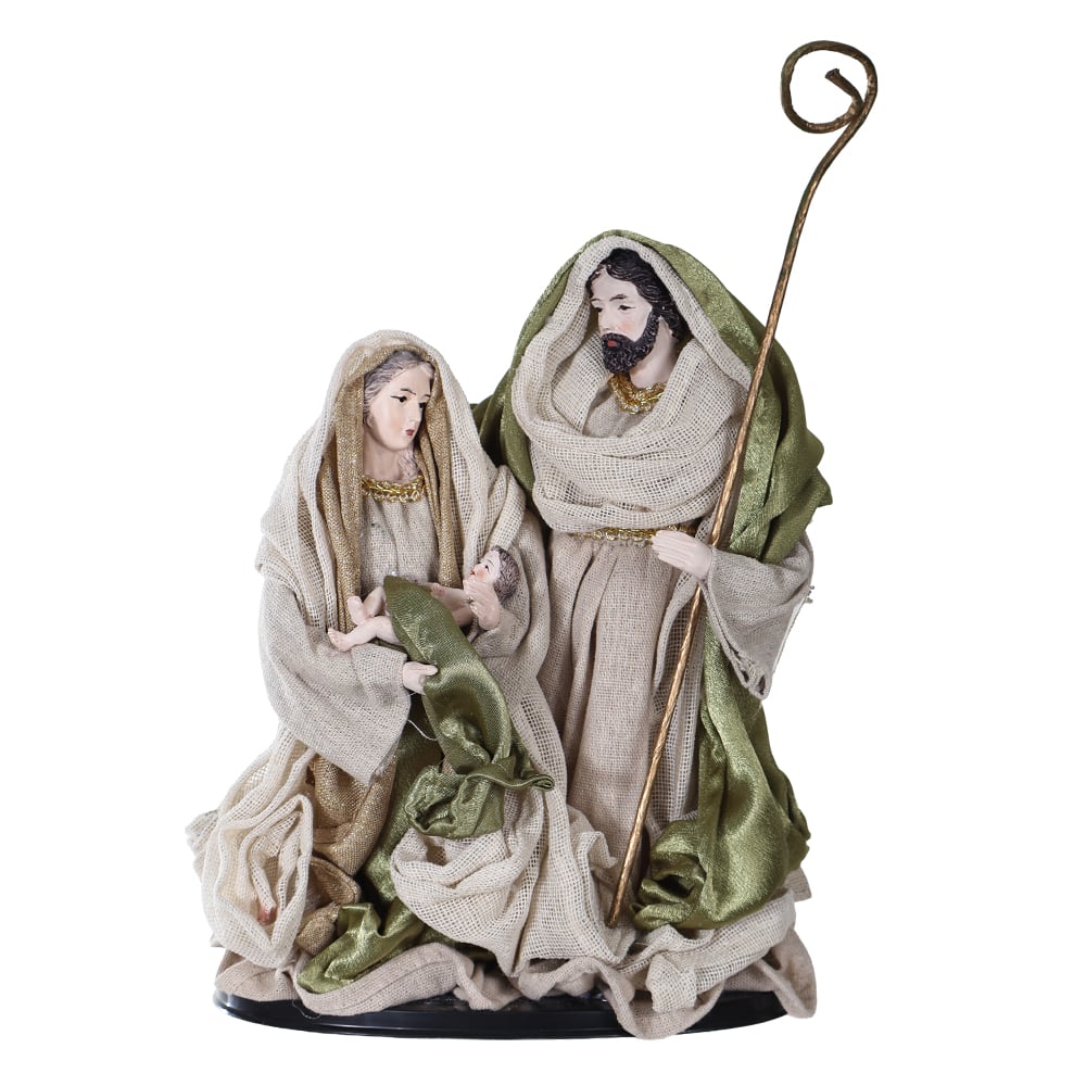 RESINA SACRA SAGRADA FAMILIA (VERDE BEGE) 25cm