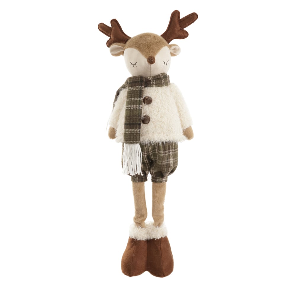 BONECO NATAL RENA MACHO EM PE (VERDE BEGE) 70X28cm