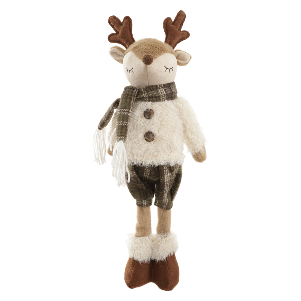 BONECO NATAL RENA MACHO EM PE (VERDE BEGE) 52X20cm