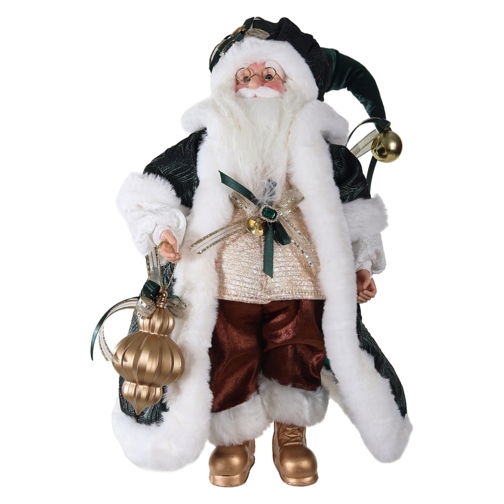 PAPAI NOEL NATAL EM PE (VERDE DOURADO) 45cm